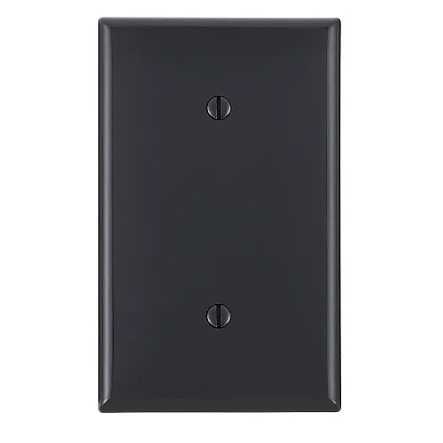 Leviton 80719-E Wall Plate, 1-Gang Blank Strap Mount, Thermoplastic, Black
