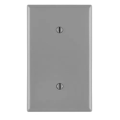 Leviton 80719-GY Wall Plate, 1-Gang Blank Strap Mount, Gray