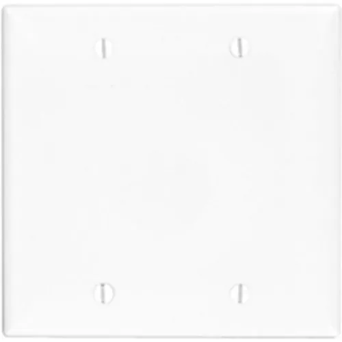 Leviton 80725-0GY 2-Gang Blank Wallplate, Standard Size, Thermoplastic Nylone, Gray