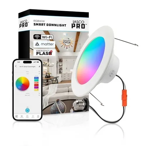 Jasco 81892 JascoPro Matter Enabled Wi-Fi Smart Downlight, RGBWW, 6"