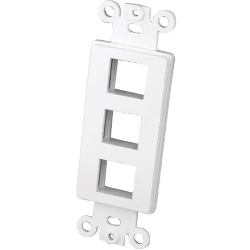 Vanco 820323 3-Port Decor Style Multi-Media Wall Plate Insert, White
