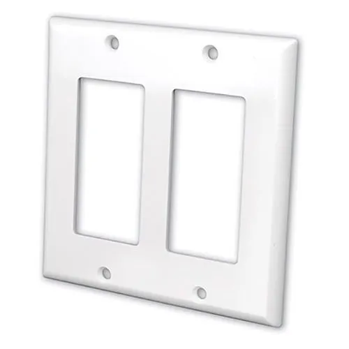 Vanco 820512 Decor Style Dual Face Plate, White