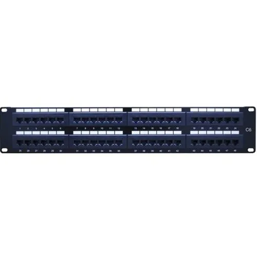 Vanco 820668 CAT6 Patch Panel, 2U, 48-Port
