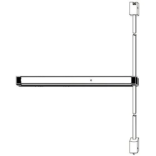 Adams Rite 8233LR36 8233 8200 Series Life-Safety Narrow Stile Surface Vertical Rod Exit Device with Electric Latch Retraction Solenoid for 36" Door Opening, Black Anodized