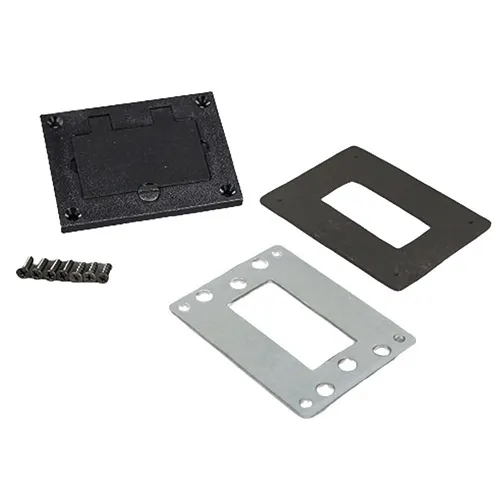 Wiremold 828PRGFI-BLK Omnibox Rectangular Black Plastic GFI Cover Plate, Black, TAA Compliant