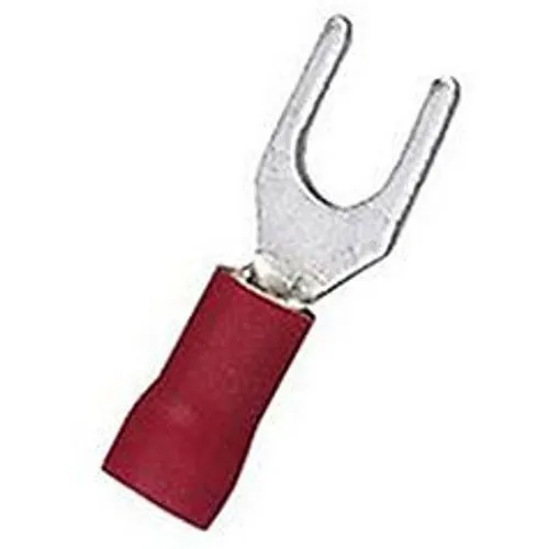TREND Networks 83-7121 Spade Terminals, Vinyl Insulated, Tin Plated, #8, Red, 25-Pack