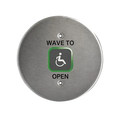 LCN 8310-810RA Heavy Duty Touchless Actuator, Round, Text and Wheelchair Icon