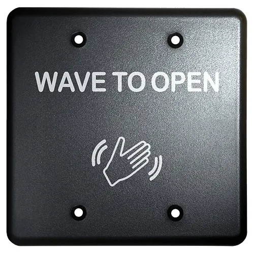 LCN 8310-813 Standard Duty Touchless Actuator, Single and Double Gang, Text and Wave Icon, Black