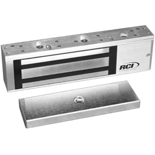 RCI 8310 DSS 28 Single MultiMag Mag Lock with Door Status Sensor, 1200 lb, Brushed Anodized Aluminum