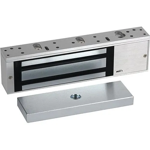 RCI 8310  MultiMag Electromagnetic Lock with Security Condition Sensor, Single Magnet, Brushed Anodized Aluminum