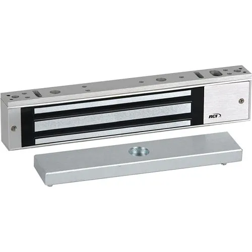 RCI 8371 Surface Single MiniMag Electromagnetic Lock with Security Condition Sensor, Outswing Doors, 750 lb, Brushed Anodized Aluminum