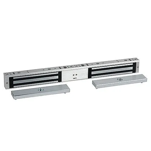 RCI 8372 Surface Double MiniMag Electromagnetic Lock, Outswing Doors, 12/24VDC, Brushed Anodized Aluminum