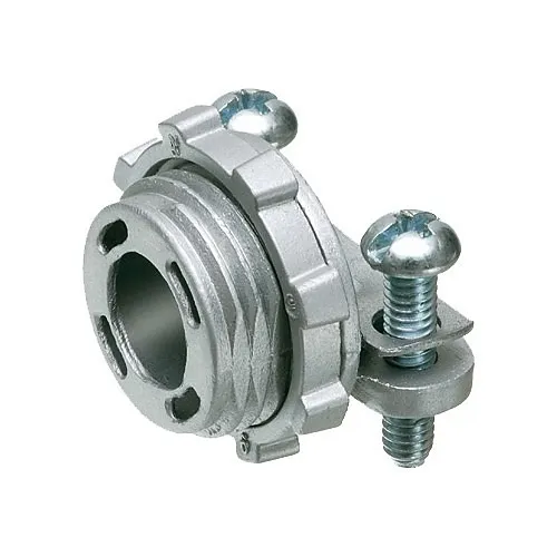 Arlington 8400 1/2" Knockout Cable Connector with Round End Stop, 100-Pack, Silver