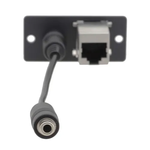 Kramer Wall Plate Insert 3.5mm Stereo Audio and RJ-45, Black