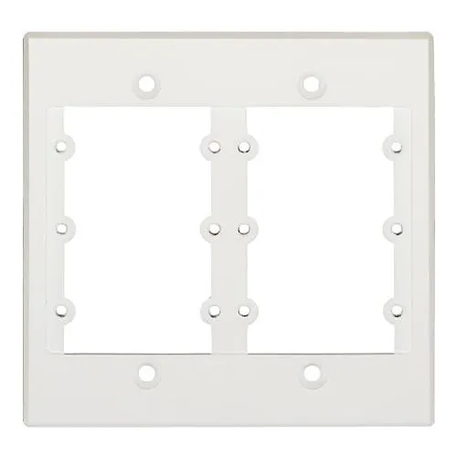 Kramer Frame-2G/US(W) Frame for Wall Plate Inserts, 2-Gang US, 6-Inserts, White