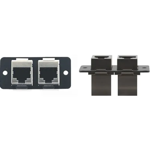 Kramer 85-3002099 W4545B Double RJ-45 Pass Through Wall Plate Insert, Black