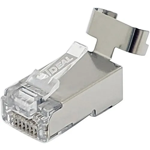 IDEAL 85-368 CAT6A, CAT6, CAT5e Shielded Feed-Thru RJ-45 for 0.048" Max. Conductors, 25-Card