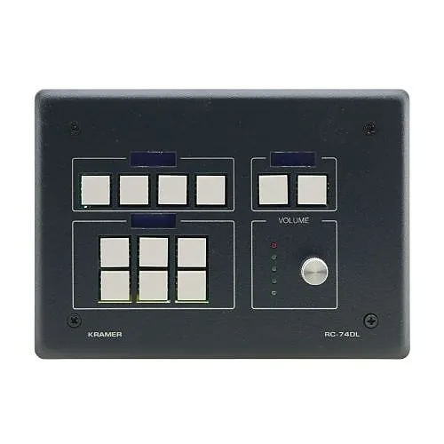 Kramer RC-74DL(B) 12-Button Ethernet and KNET Control Keypad with Knob and Displays, US, Black