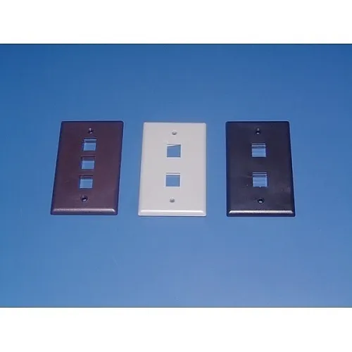 HellermannTyton FPDUAL 2-Port Single Gang Faceplate, Gray