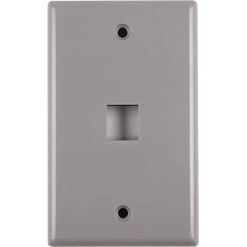 HellermannTyton FPSINGLE 1-Port Single-Gang Faceplate, Gray
