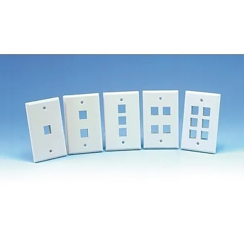 HellermannTyton 854-39316 6-Port Standard Single-Gang Faceplate, Gray