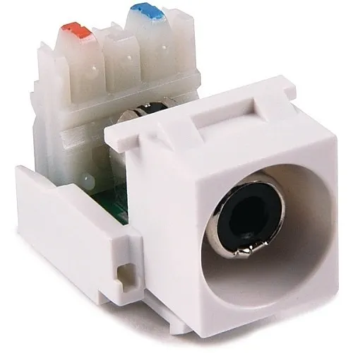 HellermannTyton RCA110 RCA-110 Connector Module with Black Stripe, White