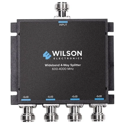 Wilson 859117 4-Way Splitter for WilsonPro Cellular Repeaters, 600-4000 MHz (50 Ohm), 6dB