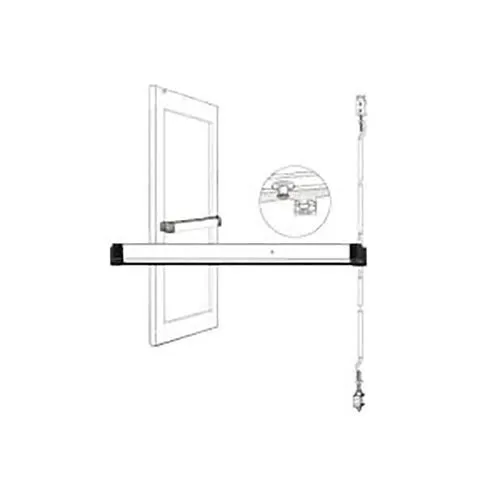 Adams Rite 8600MLR42-32DMEC 8600 Series Narrow Stile Concealed Vertical Rod Exit Device, Motorized Latch Retraction, 42", Matching End Caps, Satin Stainless