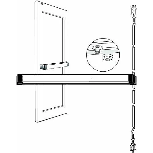 Adams Rite 8611-48 8611 8600 Series Life-Safety 48" Narrow Stile Concealed Vertical Rod Exit Device, Clear Anodized