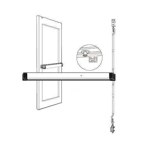 Adams Rite 8622MLR36-99 8611MLR 8600 Series Life-Safety 36" Narrow Stile Concealed Vertical Rod Exit Device, Motorized Latch Retraction with 1-Switch Dark Bronze Anodized