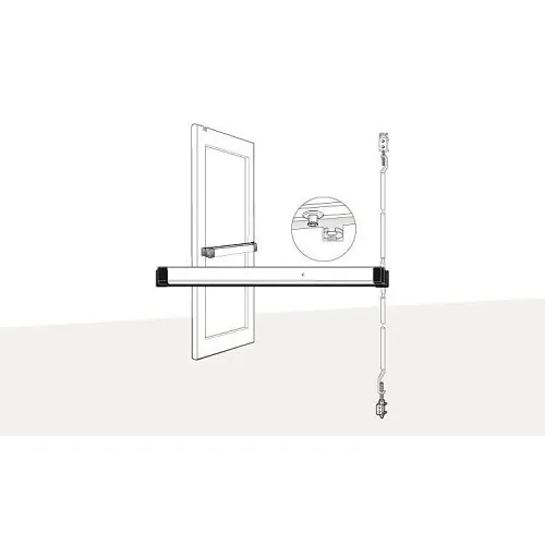 Adams Rite 8633MLR30 8600 Series Concealed Vertical Rod Exit Device with Motorized Latch Retraction, 30", Aluminum