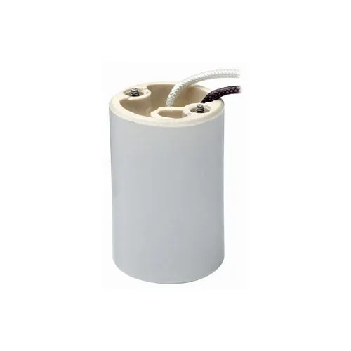 Leviton 8746-3 Mogul Lampholder, 5KV Pulse Rated, 14AWG SEW-2 Glass Braid, 200C 600V, Porcelain, Gray