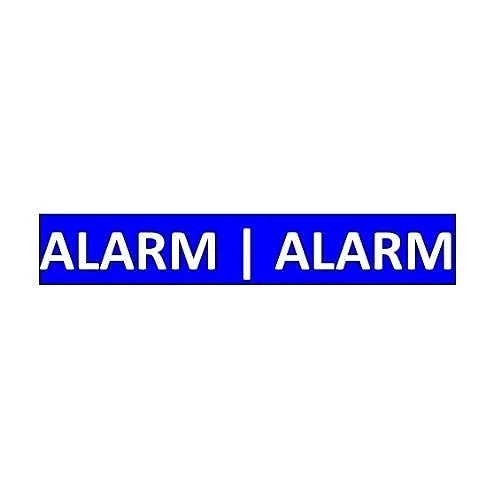 SigCom 880-0046-B Label for SPECTRUM Pull Stations"ALARM ALARM", White Text, Blue Label