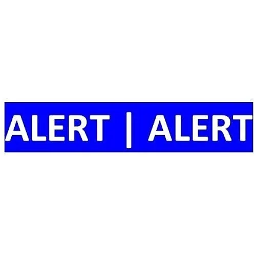 SigCom 880-0047-B Label for SPECTRUM Pull Stations "ALERT ALERT", White Text, Blue Label