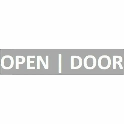 SigCom 880-0050-C/W Label for SPECTRUM Pull Stations "OPEN DOOR", White Text, Clear Label