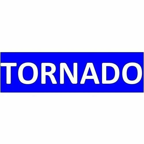 SigCom 880-0057-B Label for SPECTRUM Pull Stations Lower Section "TORNADO", White Text, Blue Label