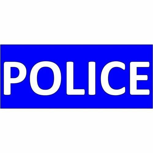 SigCom 880-0062-B Label for SPECTRUM Pull Stations Lower Section "POLICE", White Text, Blue Label