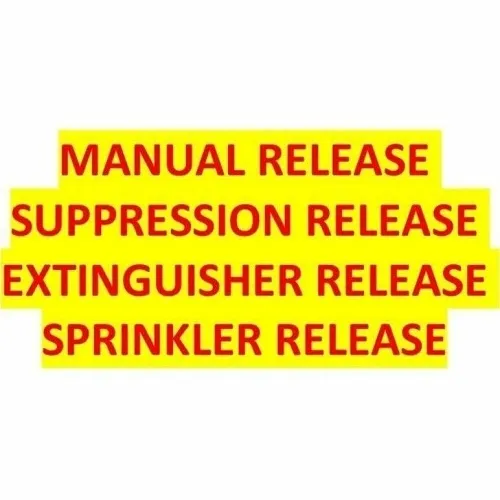 SigCom 880-0101 SPECTRUM Pull Stations, Multiple Label Set Includes Manual Release, Suppression Release, Extinguisher Release, Sprinkler Release