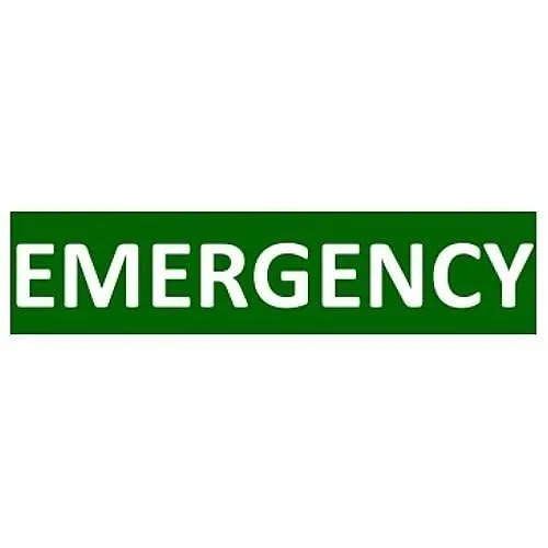 SigCom 880-0055-G Label for SPECTRUM Pull Stations Lower Section "EMERGENCY", White Text, Green Label
