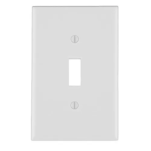 Leviton 88001 Wall Plate, 1-Gang Toggle, Standard Size, White