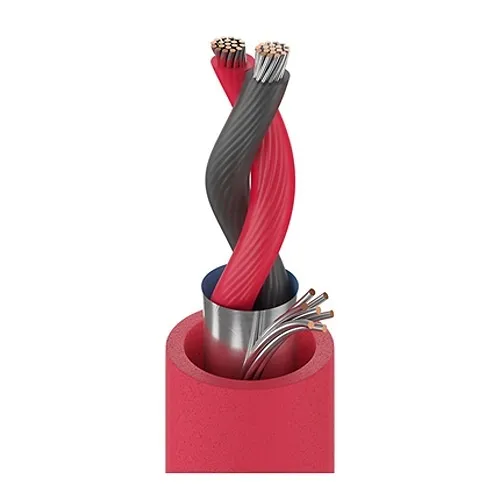 Belden 88760 002500 High Temperature Electronic Cable, 18/2 (19x30) Tinned Copper, CMP, Red, Reel, 500'