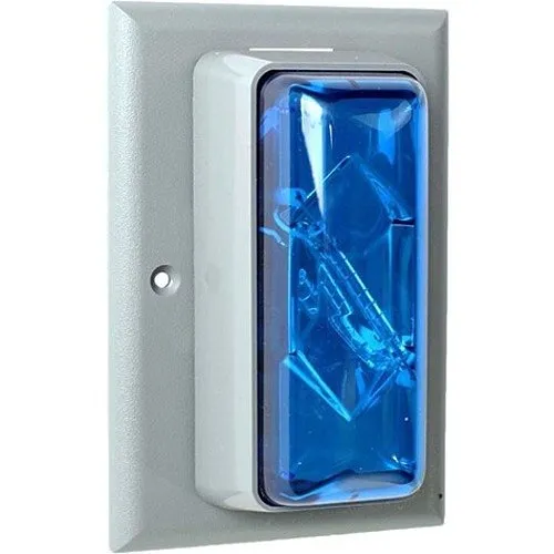 Edwards Signaling 89 Series Flashing Xenon Strobe, Indoor, flush mount, blue colored lens, 20 cd, flash rate 60 fpm, 120/AC, 0.115 A