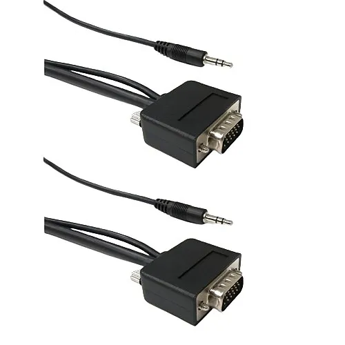 Weltron 90-920ADLP-50 Low Profile SVGA Male to SVGA Male with Audio, 50'