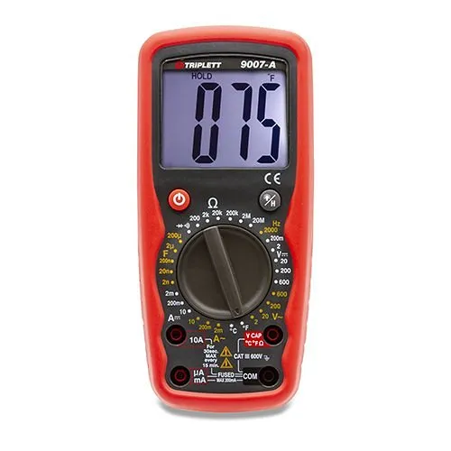 Triplett 9007A 3-1/2 Digit 2000 Count Industrial Digital Multimeter, CAT III 600V