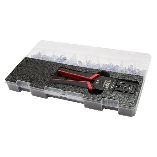 Platinum Tools 90187 Crimping and Punch Down Tool, EZex-RJ45 Termination Kit