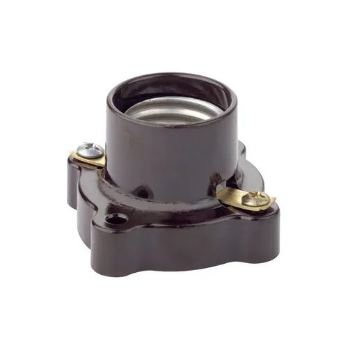 Leviton 9063 Keyless Incandescent Lampholder, Medium Base, Phenolic, Pony Cleat, Single Circuit, Open Terminal