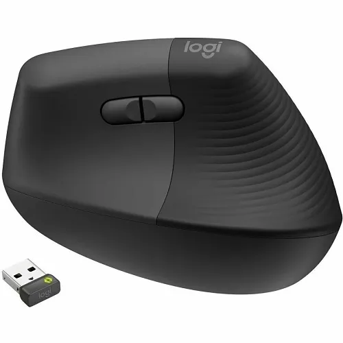 Logitech 910-006491 Lift Vertical Ergonomic Wireless Mouse, Graphite Gray
