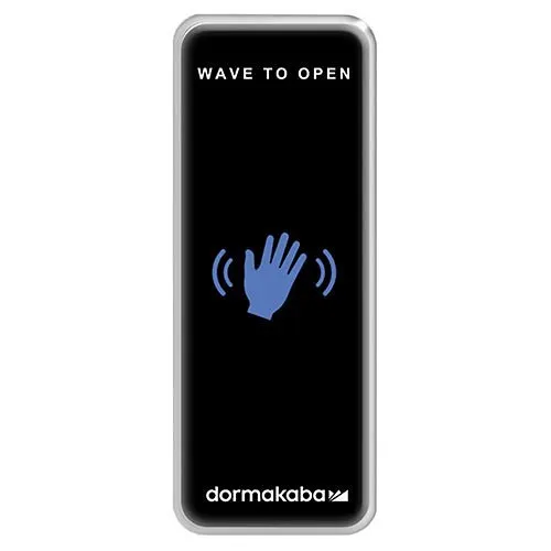 RCI 910NTC Dual Technology Narrow Touchless Switch, Wave to Open with Waving Hand Logo