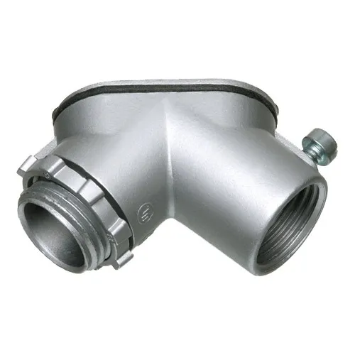 Arlington 9110 Combination Threaded Rigid and Set-Screw EMT to Box Elbow, 3/4", Silver