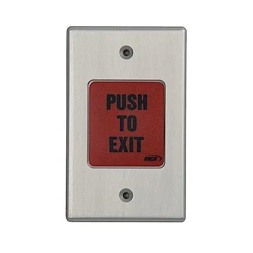 RCI 917 Easy Touch Switch Button "Push to Exit" Label, SPST